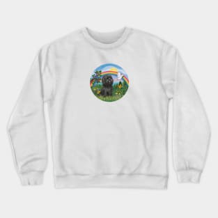 Black Shih Tzu in Rainbow Bridge Country Crewneck Sweatshirt